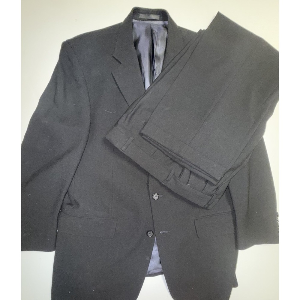 Charcoal Suit Tallia Sartoria Wool 2pc Coat 40 Short, Waist 34" 3 Button No Vent